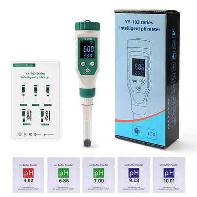 Detector de pH inalámbrico digital Bluetooth Medidor de pH para alimentos, carne, queso Cosméticos versátiles y precisos