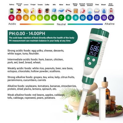 Detector de pH inalámbrico digital Bluetooth Medidor de pH para alimentos, carne, queso Cosméticos versátiles y precisos