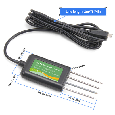 Sensor de suelo 8 en 1 para Android NPK PH Humedad EC Salinidad