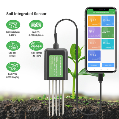 Sensor de suelo USB 7 en 1 Probador de suelo Agricultura Medidor de nutrientes EC PH NPK para Android