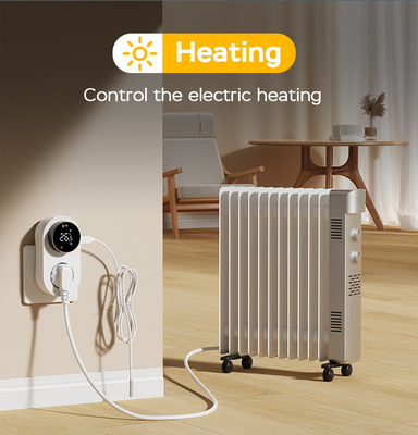 Enchufe termostato WiFi inteligente Tuya con sensor de temporizador y control táctil
