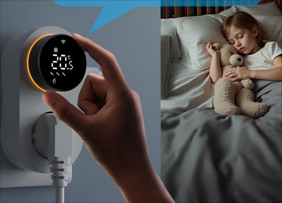 Enchufe termostato WiFi inteligente Tuya con sensor de temporizador y control táctil