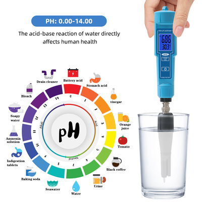 Medidor de pH de calibración automática con sonda reemplazable para hidroponía, suelo, queso, carne, laboratorio, agua