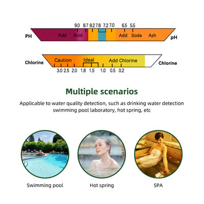 Probador CL2 2 en 1 de calidad del agua PH y Cloro PC-102 - Probador de alta precisión para piscinas y acuarios