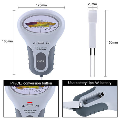 Tester CL2 2 en 1 de calidad del agua PH y cloro PC-102 - Dispositivo de ensayo de calidad del agua para piscinas y acuarios
