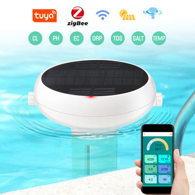 WiFi 7 in 1 Solar Energy Water Quality Monitor IP67 Waterproof Digital pH Meter for Swimming Pool