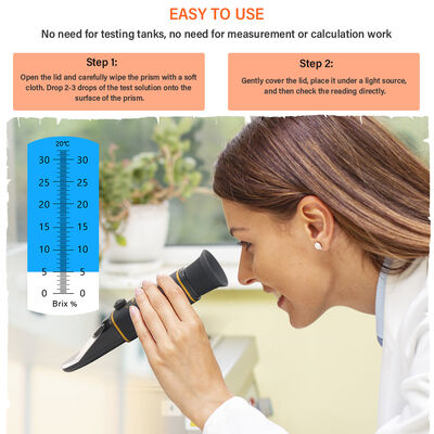 Refractómetro Yieryi de doble escala Brix 0-32% y SG 1.000-1.120 con ATC y prisma de vidrio óptico de alta calidad para elaboración de cerveza y vinificación