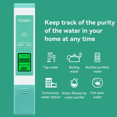 Medidor de TDS de agua con sonda de aleación de titanio duradera de alta precisión con rango de TDS de 0-9999 ppm y medición de pH multiparamétrica