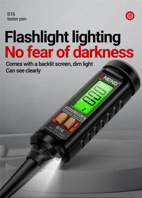 Detector de voltaje sin contacto con pantalla digital, rango de 12V a 300V, pantalla LCD y alarma sonora/luminosa