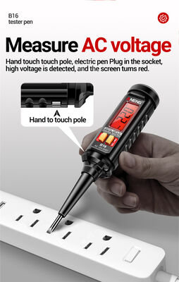 Detector de voltaje sin contacto con pantalla digital, rango de 12V a 300V, pantalla LCD y alarma sonora/luminosa
