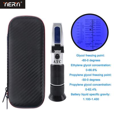 Refractómetro portátil 0-66.6 Brix Range de alta precisión 0.01% para pruebas de etileno y propileno glicol