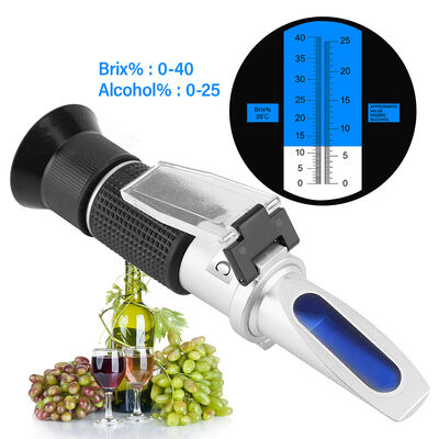 Réfractomètre Brix portable avec plage de 0 à 40 % Brix et compensation automatique de la température pour le test du moût de vin et du sucre