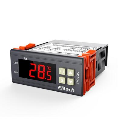 Controlador de temperatura digital STC-1000 con pantalla LCD, resolución de 0.1 °C y alarma de alta temperatura
