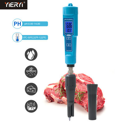 Medidor de pH digital 2 en 1 con pantalla LED y precisión de 0.01pH para piel, fruta y carne