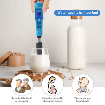 Medidor de pH digital 2 en 1 con pantalla LED y precisión de 0.01pH para piel, fruta y carne