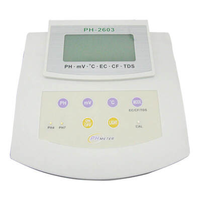 YIERYI PH-2603 Medidor de pH multifuncional de banco de 6 en 1 con precisión de pH de 0.01 para pruebas de calidad de agua de laboratorio