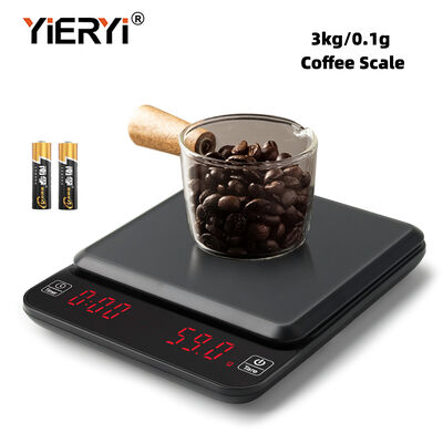 Escala de café de alta precisión de 0.1g con pantalla LED con capacidad de 3 kg para uso en cocina electrónica