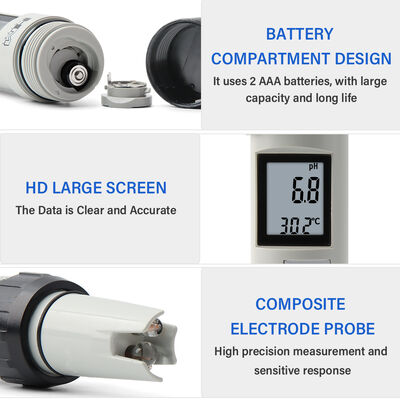 Medidor digital de ORP IP-67 a prueba de agua con rango de 0.0-14.0PH y panel de pantalla LCD para pruebas precisas de calidad del agua