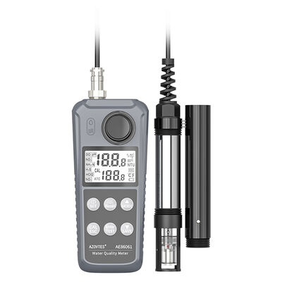 Medidor digital de calidad de agua multiparamétrico 6 en 1 AE86061 con compensación automática de temperatura y resolución de 0.1mg/L para granjas de peces y camarones