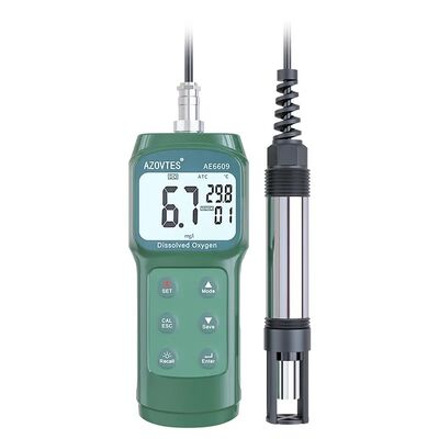 Alta precisión AE6609 Medidor de oxígeno disuelto portátil de 3,5 m con sonda con ATC para acuicultura y aguas residuales