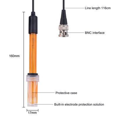 Platinum Needle ORP Probe with BNC Q9 Connector for 0~+1500mv Range Oxidation-Reduction Potential Testing