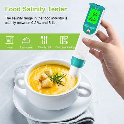 Teste de salinidad digital impermeable y medidor de pH con pantalla grande HD para el rango de salinidad del 0 al 100%