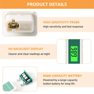 Pro Digital pH Meter con pantalla LCD retroiluminada, almacenamiento de datos apagado y precisión de pH de 0,5 para pruebas de calidad del agua