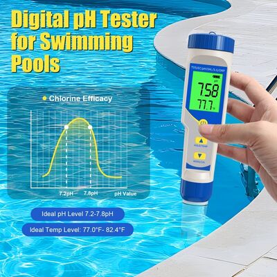Probador digital de agua multifunción 7 en 1 con sonda de alta precisión y pantalla LCD retroiluminada para pruebas de calidad de agua de piscinas y acuarios