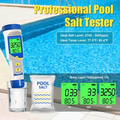 Probador digital de agua multifunción 7 en 1 con sonda de alta precisión y pantalla LCD retroiluminada para pruebas de calidad de agua de piscinas y acuarios