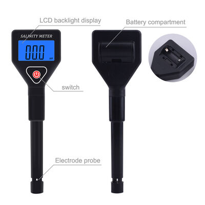 Medidor de salinidad digital portátil con rango de medición de 0 a 199.9ppt y compensación de temperatura