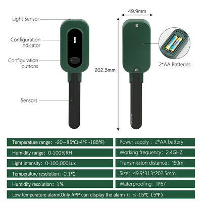 ZigBee Sensor de suelo inteligente 3 en 1 para detector de luz de temperatura y humedad con control Tuya APP