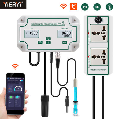 Tuya Wifi Controlador de monitoreo EC en línea Ph Meter con función de registro de datos Tester de monitoreo hidropónico de calidad del agua