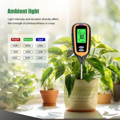 6 en 1 medidor de pH del suelo Jardín pH del suelo / fertilidad / humedad / luz / humedad del aire / temperatura Herramienta de prueba de suelo multifuncional