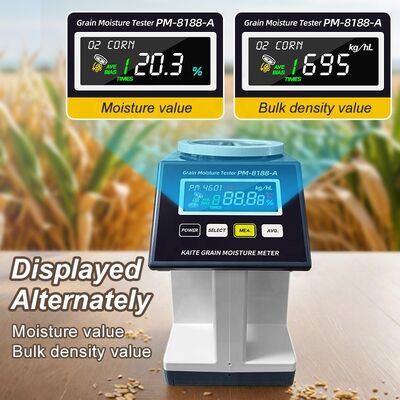 PM-8188-A condensador de alta frecuencia de grano de humedad de masa de densidad de comprobador con pantalla de color retroiluminada UE / EE.UU. / Reino Unido enchufe