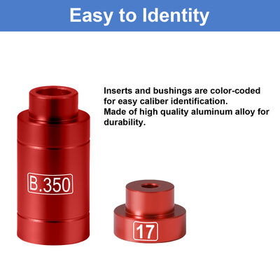 Conjunto de calibre de conversión de aleación de aluminio rojo Conjunto de bujes B.350&.17 Adaptadores de calibre para una fácil identificación