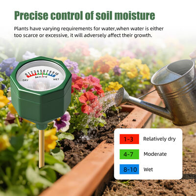 YIERYI Medidor de humedad del suelo analógico sin batería con sonda de metal higrómetro de precisión escala 0-10 para cultivo de plantas en macetas de jardín