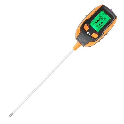 Teste digital de suelo de 6 en 1 Monitoreo de humedad/PH/luz solar/temperatura con luz de fondo LCD para granjas de jardinería