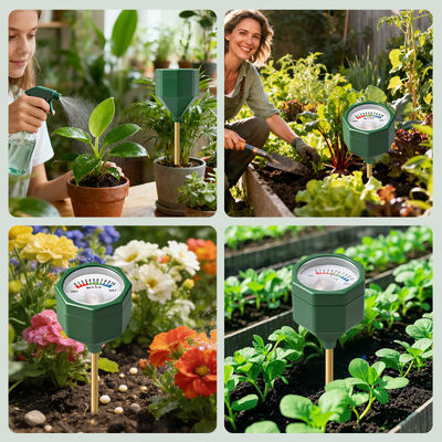 YIERYI Medidor de humedad del suelo analógico sin batería con sonda de metal higrómetro de precisión escala 0-10 para cultivo de plantas en macetas de jardín