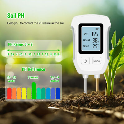 Pantalla LCD luz de fondo 3 en 1 Flores de jardín Sensor Plantas Acididad Humedad Detector PH Meter Tester de humedad del suelo