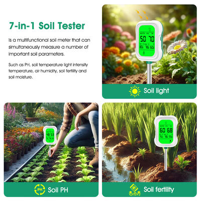 Precisión 7 en 1 Tester de suelo para la salud óptima de las plantas para jardineros Cuidado de las plantas en interiores y exteriores
