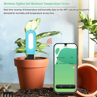 Monitor de temperatura de humedad del suelo inteligente ZigBee inalámbrico para plantas controlado por aplicación