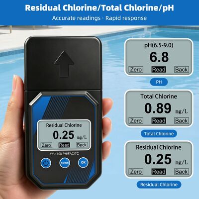 YIERYI Tester fotométrico portátil y preciso de calidad del agua para pH, cloro residual, cloro total