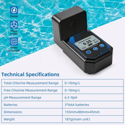 YIERYI Tester fotométrico portátil y preciso de calidad del agua para pH, cloro residual, cloro total