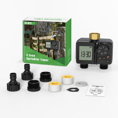 Temporizador de riego Digital recargable, conector de latón resistente, controlador de aspersor automático con anulación Manual