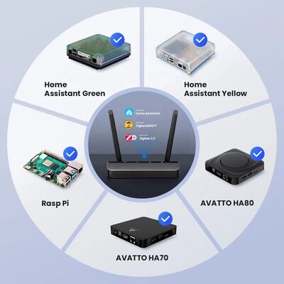 YIERYI Zigbee 3.0 PoE Dongle Gateway Hub para Asistente en el hogar Zigbee2 MQTT ESP32 + CC2652P Dual 5dBi Antenas Tipo-C / PoE Alimentado