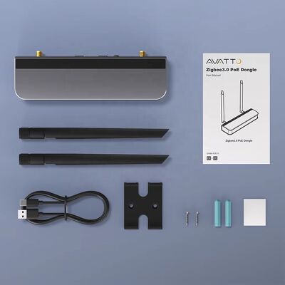 YIERYI Zigbee 3.0 PoE Dongle Gateway Hub para Asistente en el hogar Zigbee2 MQTT ESP32 + CC2652P Dual 5dBi Antenas Tipo-C / PoE Alimentado