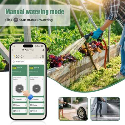 YIERYI Dual-Zone RF Smart Water Timer with Sub-GHz Gateway