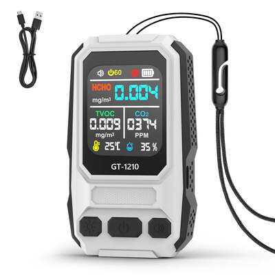 Detector de gases de calidad del aire 5 en 1 HCHO TVOC CO Temp