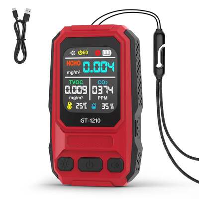 Detector de gases de calidad del aire 5 en 1 HCHO TVOC CO Temp