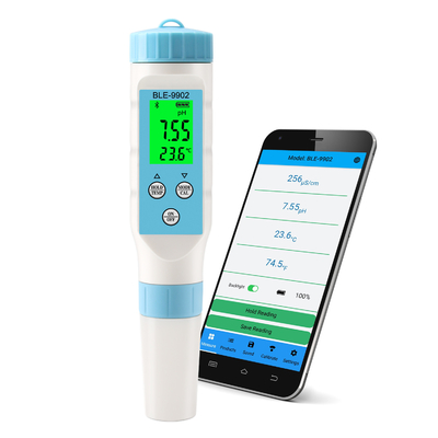 YierYi BLE-9902 Medidor de pH digital 3 en 1 con Bluetooth de Yieryi   Perfecto para probar EC, temperatura y pH en piscinas, tanques de peces y sistemas hidropónicos
